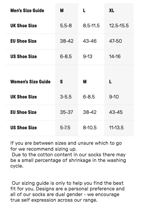 2026 Stance Footwear 0 Size Chart